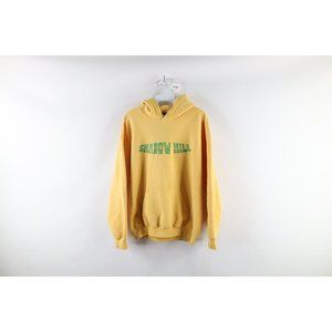 Shadow Hill Mens Small Faded Spell Out United States Hoodie Sweatshirt Yellow
